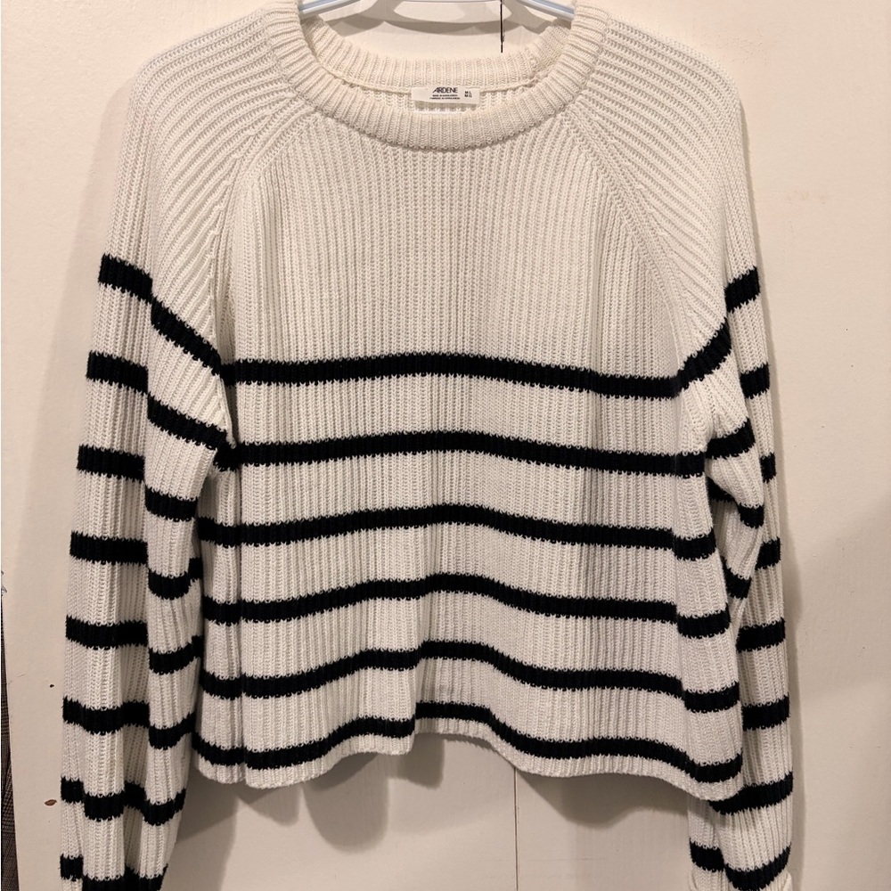 Ardene Black and White Striped Sweater